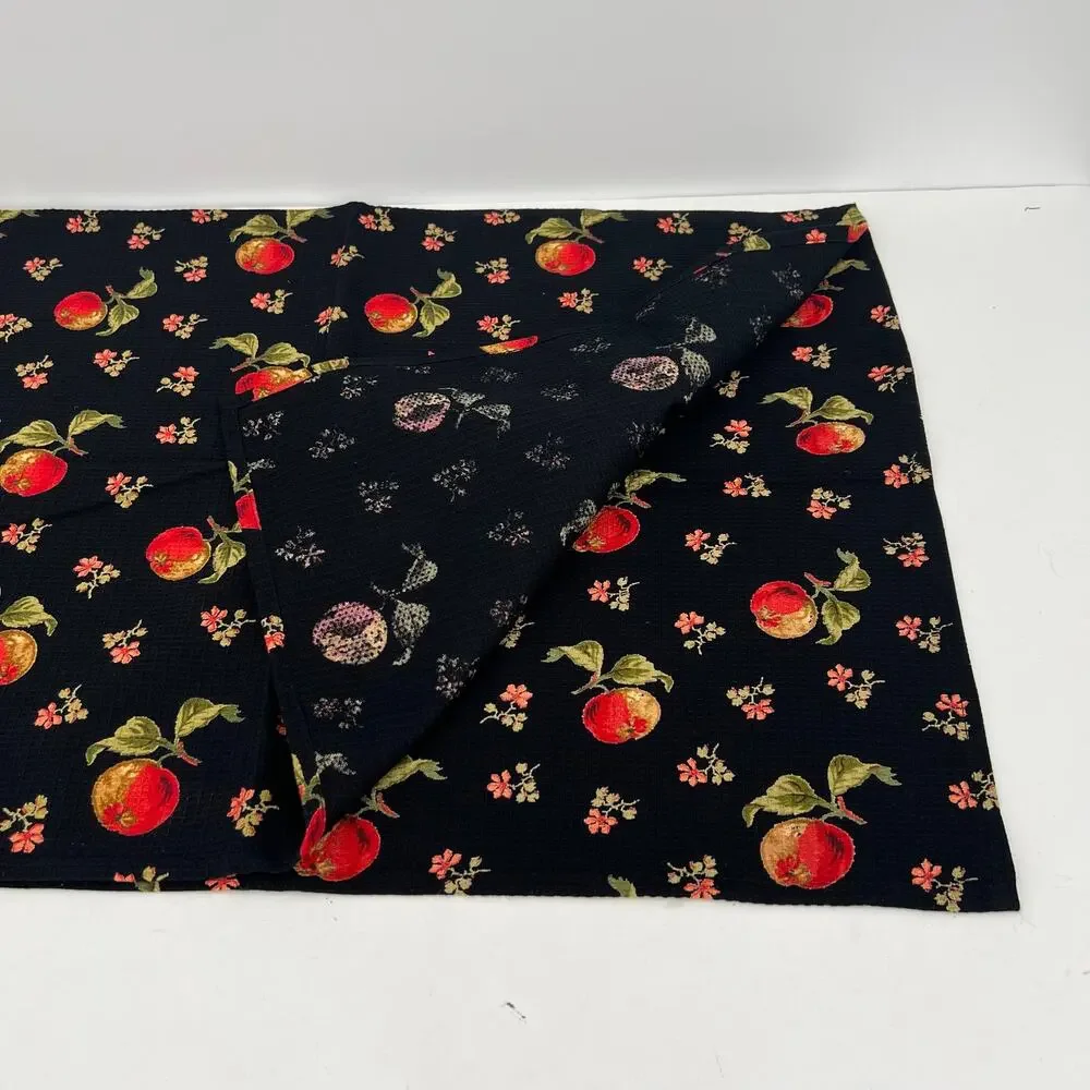April Cornell Orchard apples floral round tablecloth placemats and kitchen towel